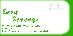 sara kerenyi business card